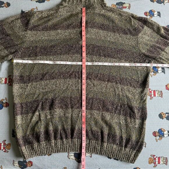 Vintage Men's Ermenegildo Zegna Striped Pullover Knit Wool Sweater 54IT US/XL - Picture 5 of 5